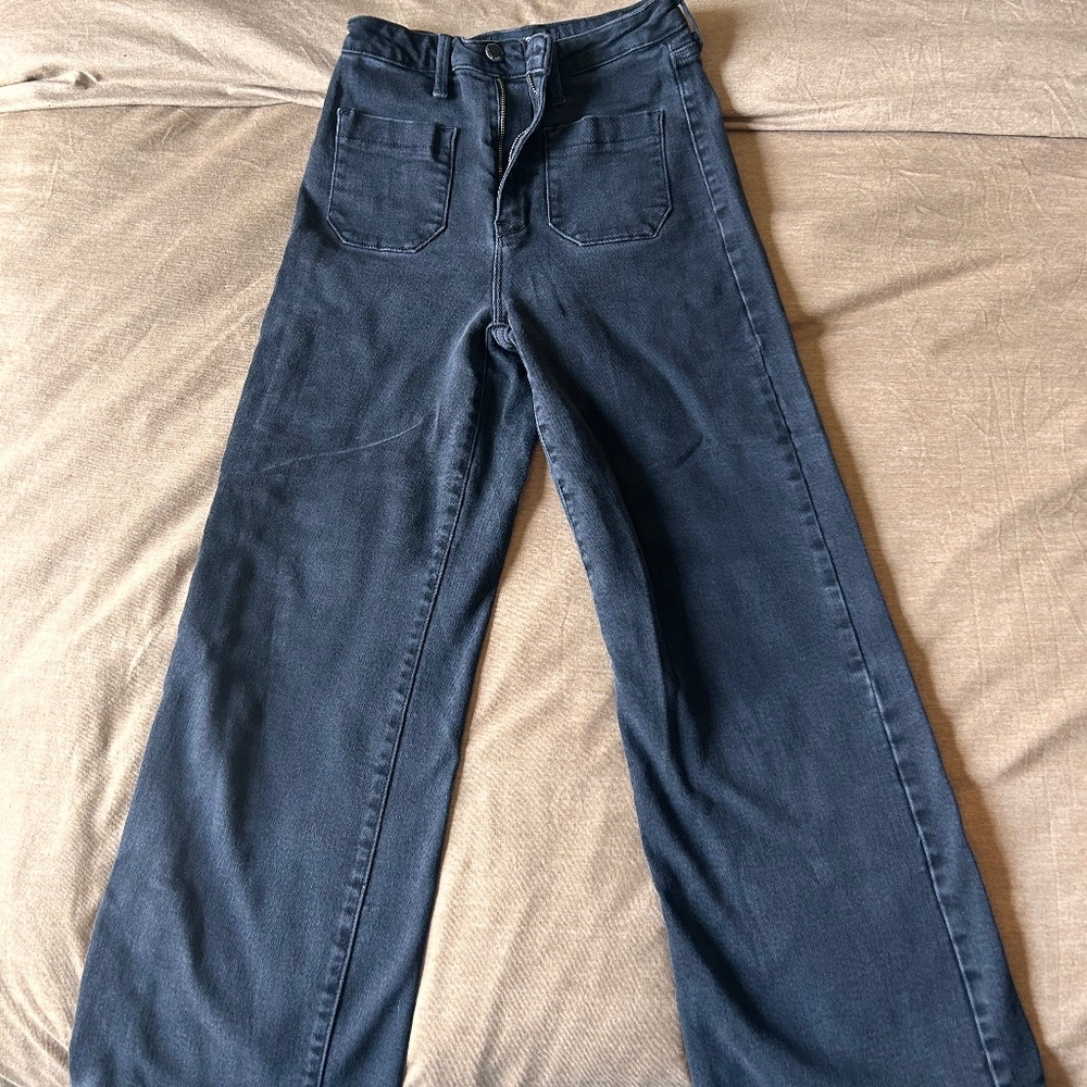 Date Time Pocket Wide Leg Jeans
